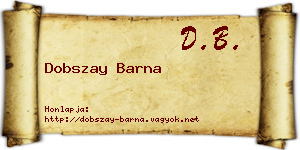 Dobszay Barna névjegykártya